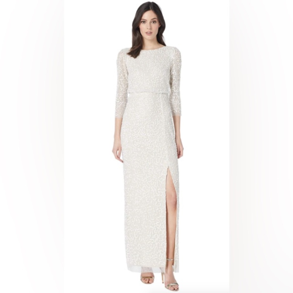 Adrianna Papell Beaded Long Dress ap1e205326